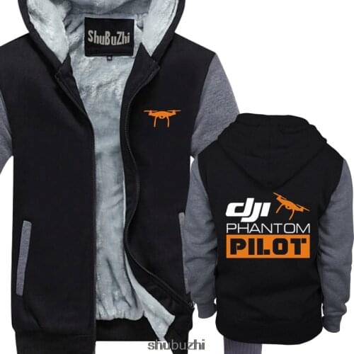 DJI PHANTOM PILOT 2side Black thick hoody (XS-5XL) Cool Casual hoodie men Unisex New Fashion sweatshirt sbz3142