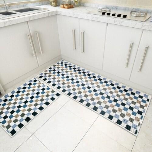 Machine Washable Long Kitchen Mat Home Entrance Door Mat Non-Slip Foot Mat American Style Bedside Balcony Porch Runner Rug Home