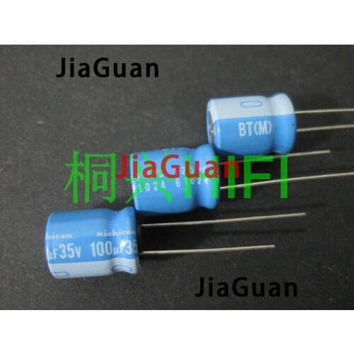 20pcs NICHICON BT 35V100UF 10X12.5MM electrolytic capacitor bt 125 degrees 100uF/35v military industrial capacitor 100UF 35V