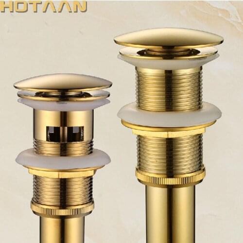 Hot Sale Wholesale And Retail Promotion Modern Golden Brass Basin Sink Drain Pop Up Waste Vanity Drainer basin waste YT-5141G