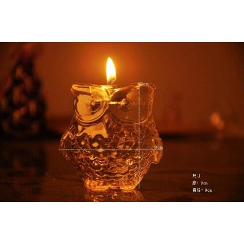 Crystal owl Glass Candlestick Weeding Home Decor Hang Candle Holders Romantic candlelight Dinner Candle holder