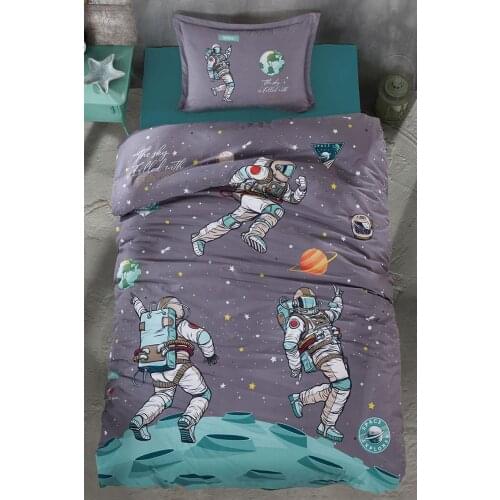 Boys Astronaut Bedding Set Single Size Bed Duvet Cover Set Quality Bedspread Cotton Bedsheet Duvet Pilow Case Kids Room for Bed