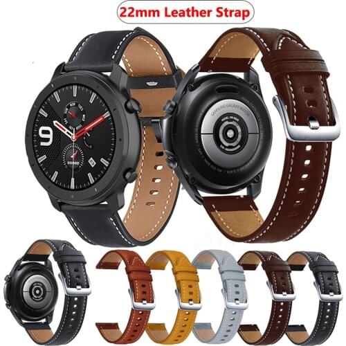 Leather Silicone Bracelet For Amazfit GTR 47mm Wrist Straps For Xiaomi Amazfit Pace/Stratos 1 2 3/GTR2/GTR 2e Watchband Correa