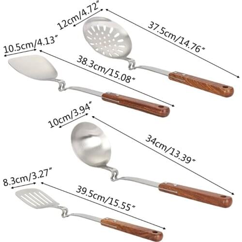 Wok Spatula Spoon Ladle Spatula for Wok 304 Stainless Steel Cooking Utensil