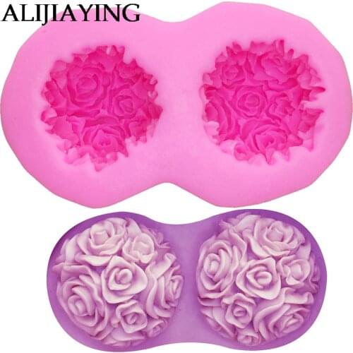 M1128 3D Flower Ball Bouquet Fondant Cake Silicone Mold Sugar Craft Cake Decorating Tools Soap Candle Moulds