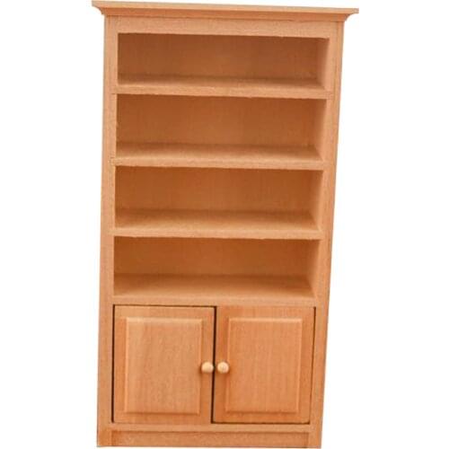 1:12 Scale Miniature Wooden Cabinet Bookshelf Living Room Supplies Accs