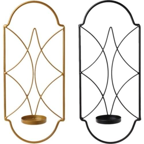 4XFA Nordic Style Metal Iron Candlestick Wall Mounted Sconce Candle Holder Home Decor