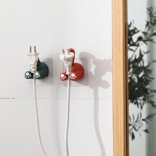 Cute Animal Tail Toothbrush Holder Non-marking Stickers Hook Hook Wall Single Suction Accessories Bathroom Free Door Punchi R9O4
