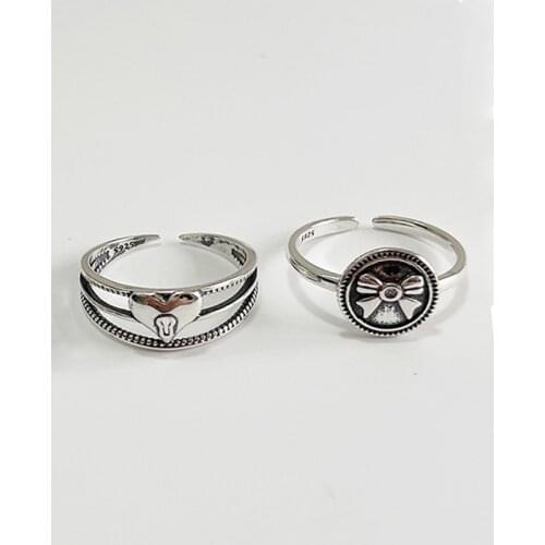 MLKENLY Vintage Styles Trendy Boho Midi Knuckle Ring Set For Women 925 sterling silver Geometric Finger Rings rock Jewelry