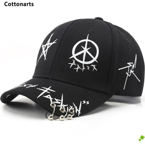 Fashion Sports Cap Creativity Five-pointed Star Print Iron Ring Hip Hop Caps Casual Adjustable Baseball Cap Couples Snapback Cap