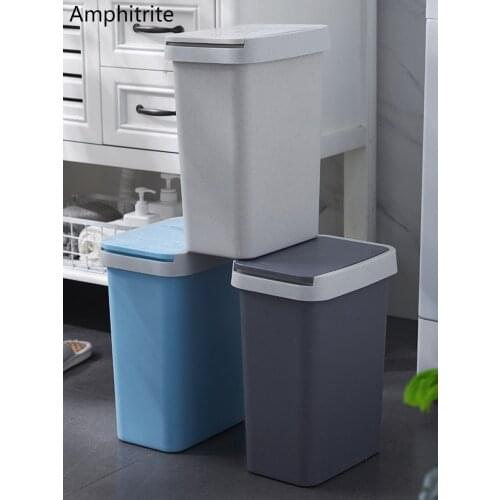 Nordic Hand-Printed Dumpster With Lid Household Bathroom Living Room Rectangular Flip With Lid WC Goods For Kitchen Press Type