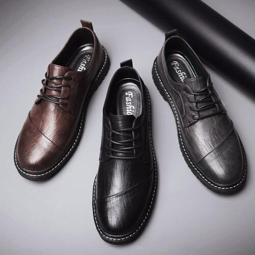 Leather Casual Shoes Men Spring Autumn Fashion Oxford Shoes Male Adult Business Comfort Non-slip Formal Mens 2021 New