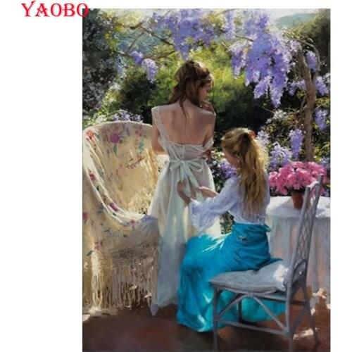 Diy full drill diamond painting European beauty garden view 3d cross stitch diamond mosaic embroidery handmake Crafts gift