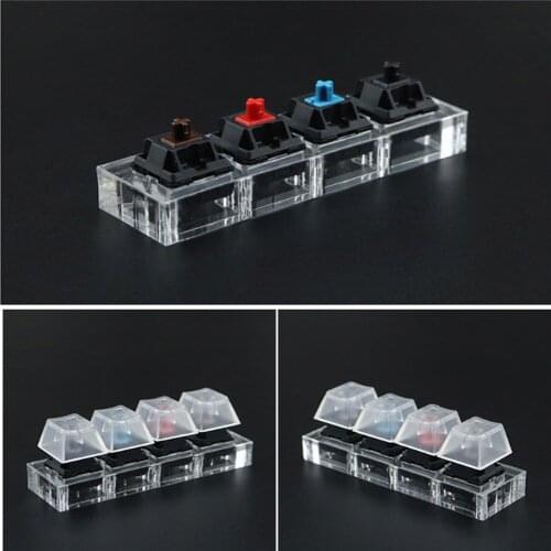 Acrylic Keyboard Tester Shaft Kit for Cherry Switches Tester Set Transparent Keycaps Sampler