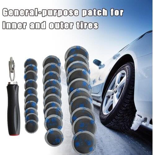 Car Tire Repair Glue Kit 32/42/58MM With Roller 30PCS Universal Car Motorcycle Tyre Tire Repair Rubber Glues Patch Tool Packet 3