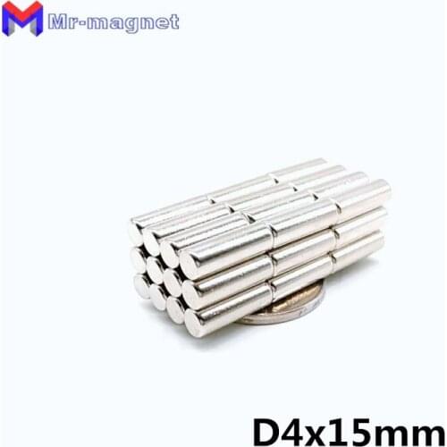 4mm Neodymium magnets bar 500pcs 4x15 D4*15 small Ronud super strong powerful magnets Dia.4x15 high quality magnet 4*15mm magnet