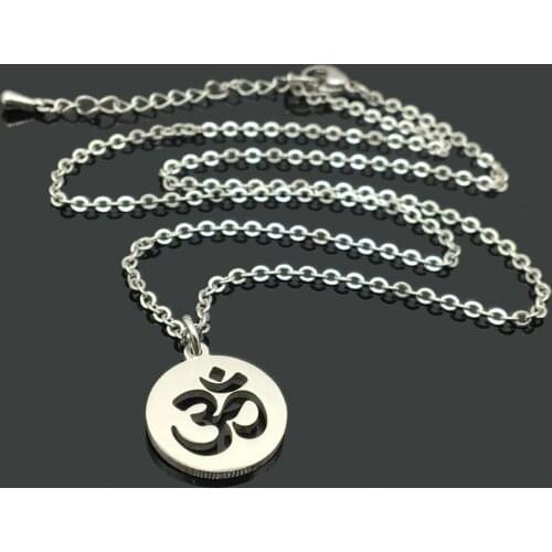 New Yoga OM Charm Stainless Steel Chain Necklace High Quality Stainless Steel Yoga Chakra Pendant Chain Jewelry Necklace