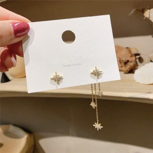 2020 New Fahion Womens Earrings Fine Dissymmetry Eight Star Earrings for Women Bijoux Korean Party Girl Jewelry Gifts Wholesale