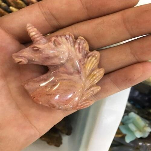 New fashion mixed color stone carving unicorn, crystal unicorn for household decoration