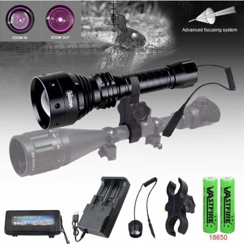 T67 Zoomable IR 940nm Night Vision Hunting Flashlight LED Infrared Radiation Tactical Luz Lanterna For 30mm Rifle Scope Mount