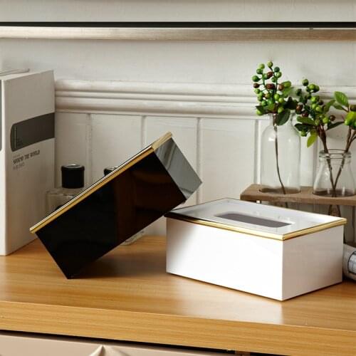 Simple Rectangular Acrylic Tissue Box Office Hotel KTV Desktop Paper Towel Storage Tube Decorative Box