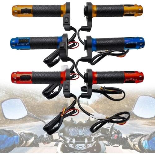 12V Motorcycle Handlebar Electric Handlebar Scooter Heated Grips Handle Temperature Adjustment Hot Handlebar Universal