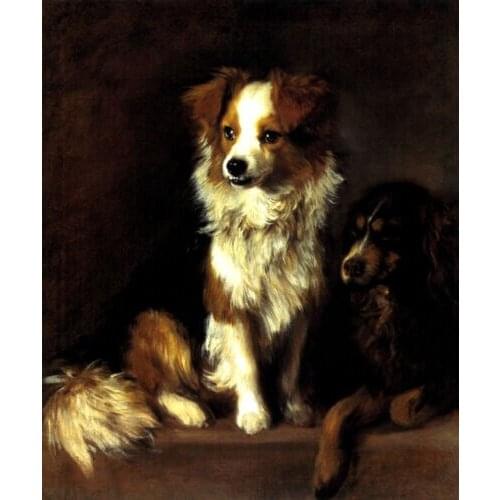 TRISTRAM AND FOX PORTRAIT OF ARTISTS DOGS 1770 PAINTING Art Film Print Silk Poster Home Wall Decor 24x36inch