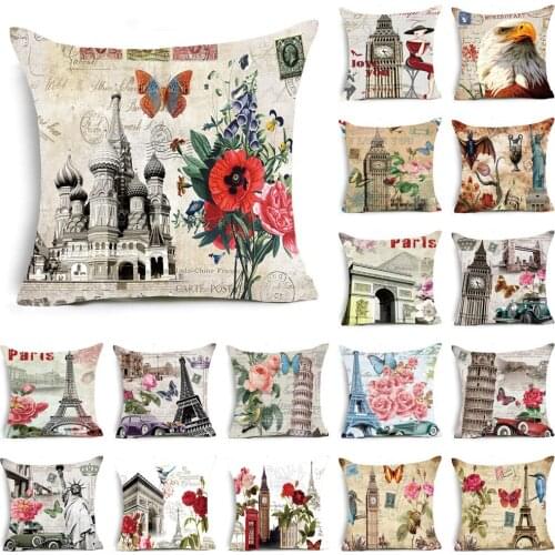 Nordic ins wind retro architecture pillow cushion