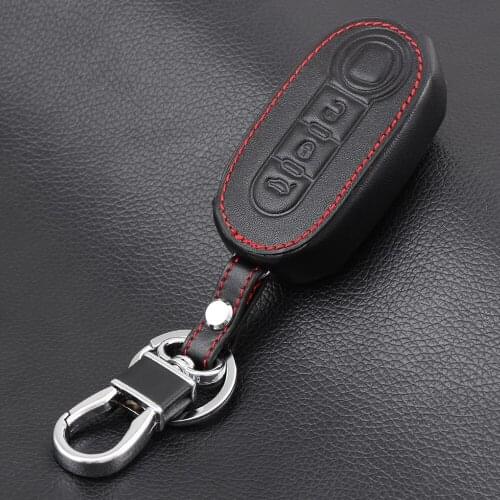 Car Styling ,Genuine Leather Flip Key Set Cover Case fob protection For FIAT 500 Panda Punto Bravo Auto Key