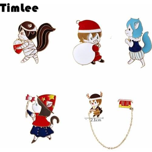 Timlee X361 BD Lovely Animal Boy Girl Alloy Brooch Pins Christmas gift,Fashion Jewelry Wholesale