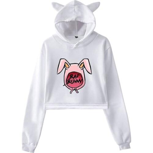 Bad Bunny Hoodie Women Girls Printed Teens Long Sleeve Hoodie Fashion Casual Teens Cotton Hoodies Sweatshirts Tops Pullover
