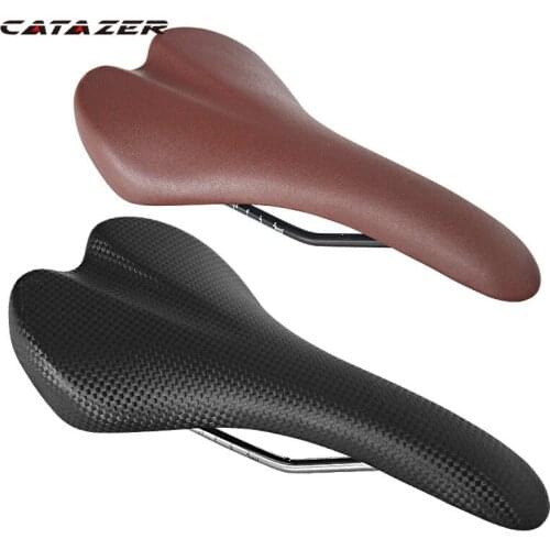 Bicycle Saddle PVC Leather Mountain Road Bike Saddle Soft Comfortable Bike Cycling Seat 2 Color Bicycle Part Bicycle Seat