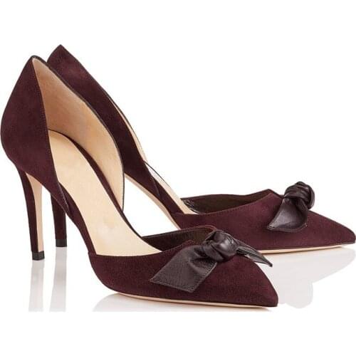 Sestito Hot 2019 Ladies Elegant Butterfly-knot High Heels Pumps Woman Spring Summer Pointed Toe Shoes Women Slip-on Dress Shoes