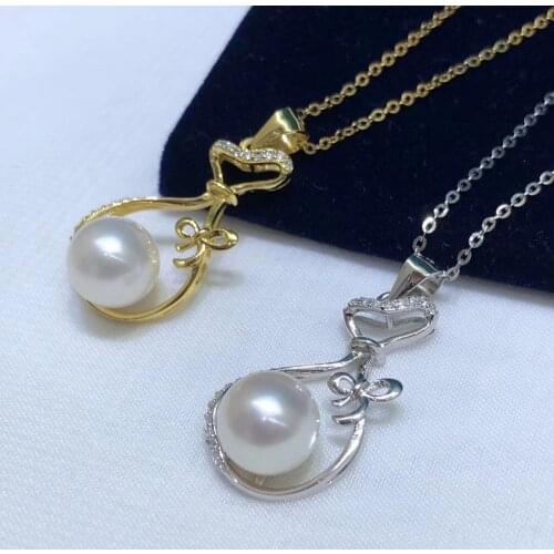 DIY Women 925 Sterling Silver Pendant Setting Mounting Findings Accessories for Crystals Agate Pearls Corals Jade Stones Beads