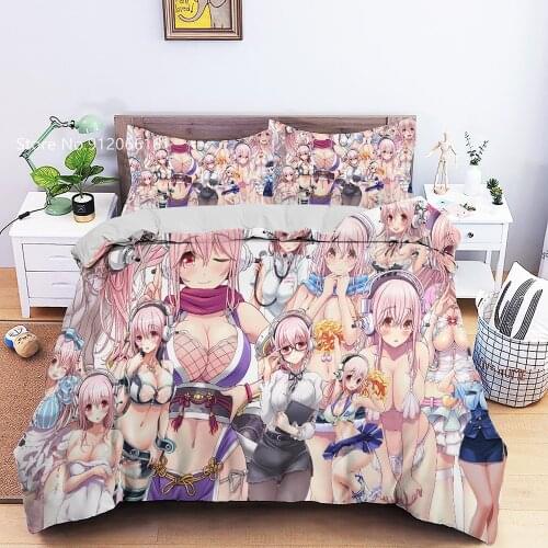 Swimsuit Bikini Lady Duvet Cover 3D Print Kawaii Sexy Girls Bedding Set Pillowcases Comforter Bedclothes Single Queen Bedspread
