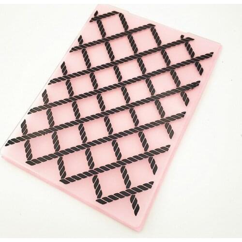 10.5x14.5cm Cross lines Embossing folders Plastic bump Scrapbooking DIY Template Fondant indentation Cake Photo Album Card Make