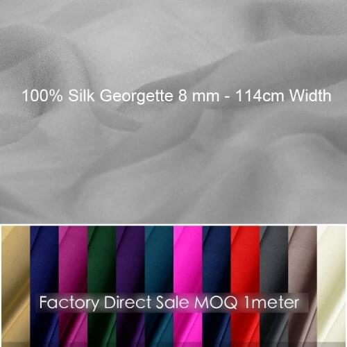 100% SILK GEORGETTE 114cm width 8momme georgette silk fabric Supplier Factory-Direct-Fabric Online Store 1 M Free Shipping 61-90