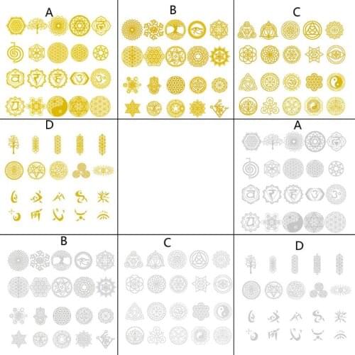 20Pcs Copper Orgonite Sticker Tree Life Energy Tower Pyramid Epoxy Resin Crafts