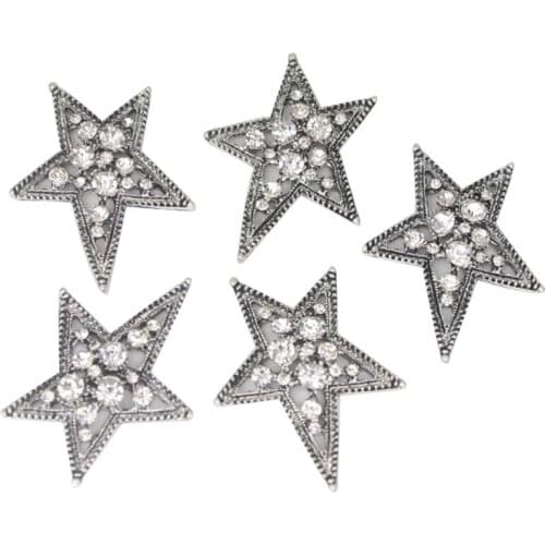 2017 Customized Silver Plated Rhinestone DIY Christmas decoration button star