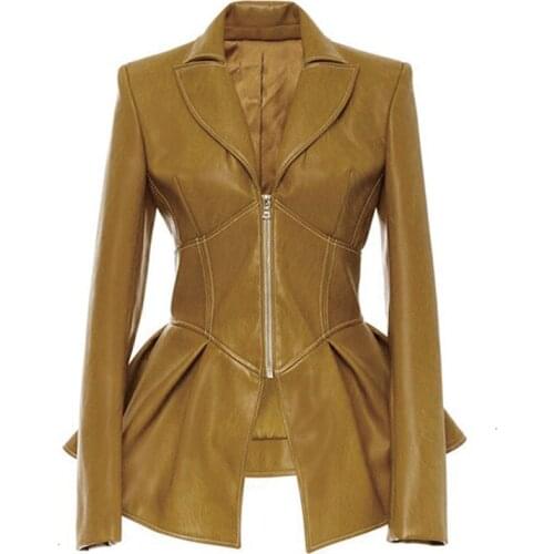 2020 Fashion Tide Women Leather Jacket Spring Autumn Female Motorcycle Style Patchwork Irregular PU Coats Women Outerwear FM015