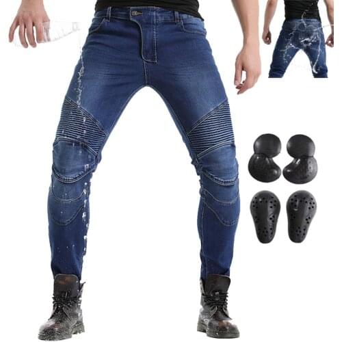 2020 Waterproof Motocross Racing Pants for Men Motorcycle Riding Jeans With 4 XUpgrade CE Armor Knee Hip Protective Pads