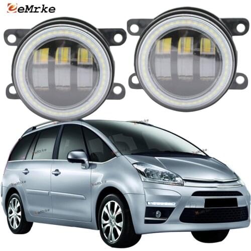 2PCS Led Angel Eye DRL for Citroen C4 Grand Picasso I UA 2006-2013 2012 LED Fog Lights Lamp Lens Daytime Running Light 12V DRL