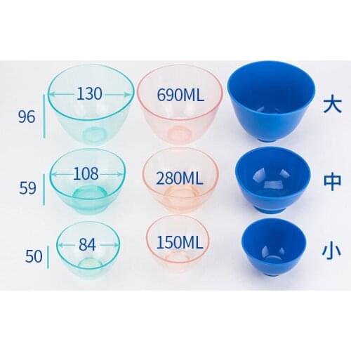 3Pcs Professional Dental Tool Thicken Dental Lab Rubber Mixing Bowl Size L & M