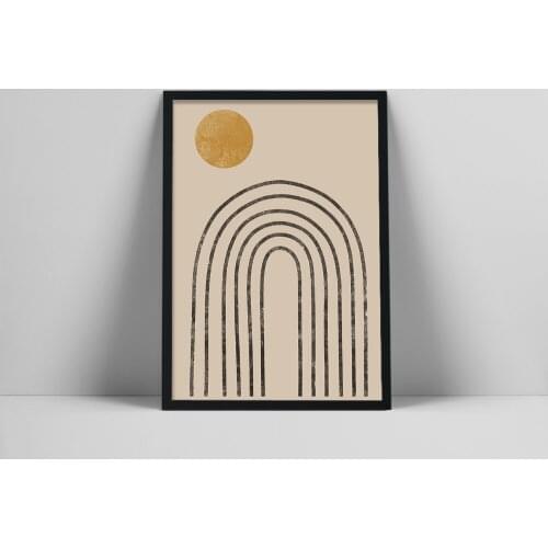 Abstract rainbow art print, digital printable wall art, boho wall decor, minimal print, room decor aesthetic, abstract sun pri a