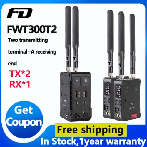 Feidu FWT-300T2 Two-transmit and one-receive dual-channel high-definition wireless video transmission300 meters4K wireless image