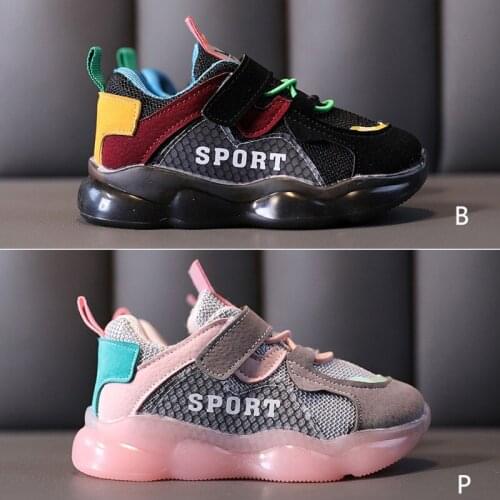 Breathable Leisure Kids Sports Shoes Spring/ Autumn Double Mesh Anti-slip Sneakers Casual Soft Running Shoes