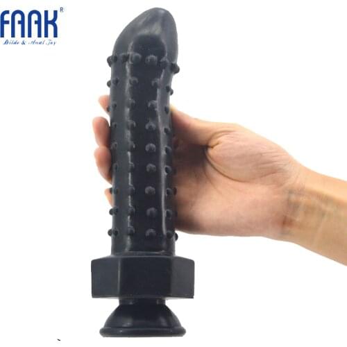 FAAK silicone realistic dildo with suction cup Spike penis curved nuts clitoral g spot stimulate women masturbator sex toys