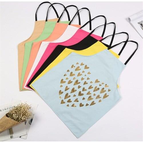 Cotton barbecue cooking apron white simple heart eyelash kitchen cute aprons pastrie for women black waist pinafore sleeveless