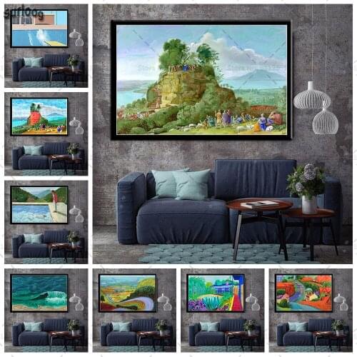 David Hockney A Bigger Splashist Hot Wall Art Poster Retro Pictures Prints Canvas Painting for Living Room Home Decor