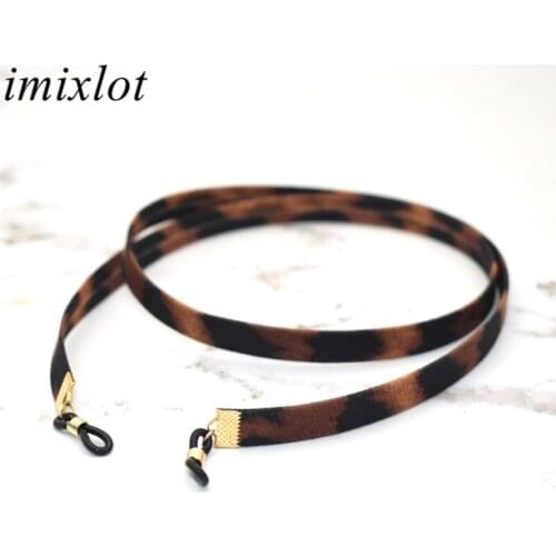 Imixlot Sexy Fashion Leopard Pattern Wide Glasses Rope Women Personality Fashion Anti-slip Sunglasses Neck Strap Holder Retainer
